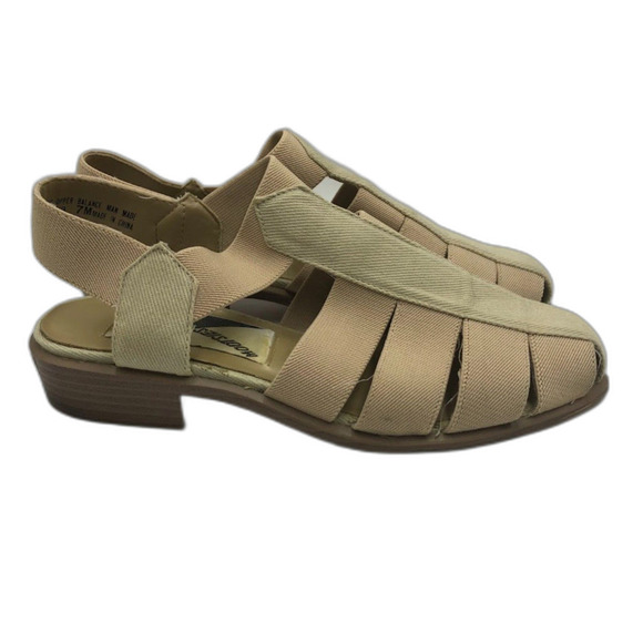 Vintage 1990s Mootsies Tootsies Women's Tan Slip On Fisherman Sandals Summer 7M - Picture 4 of 12